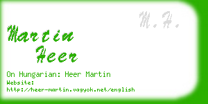 martin heer business card